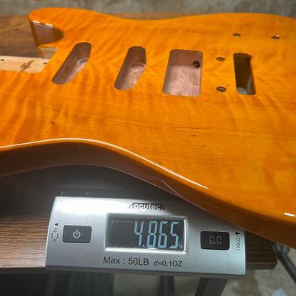 Warmtone CG Flamed Maple Tele Guitar Body "Amber” P90 Gloss