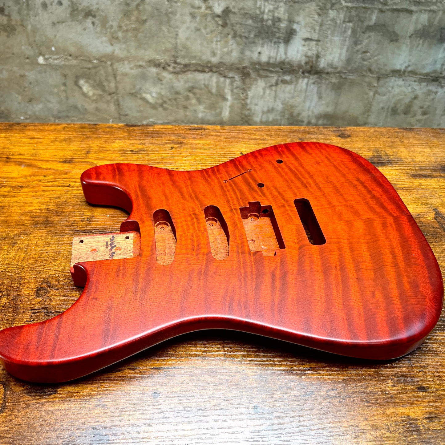 Warmtone CG Hss Strat Style Guitar Body Flamed Maple “Eclipse” 4.1lbs