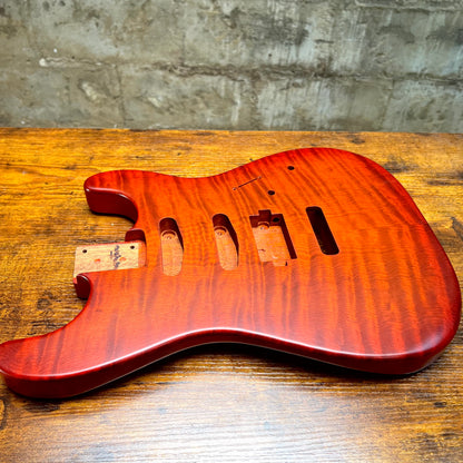 Warmtone CG Hss Strat Style Guitar Body Flamed Maple “Eclipse” 4.1lbs