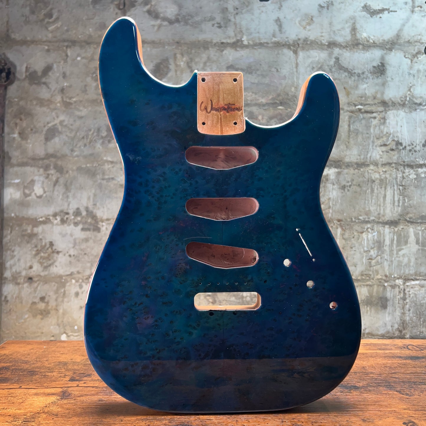 Warmtone CG SSS Strat Style Guitar Body Flamed Maple "Blue N Purple”