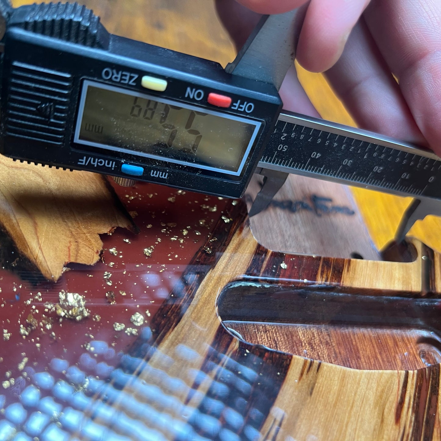 Warmtone Custom Guitars Burl Epoxy Resin Tele Body “Redd”#239