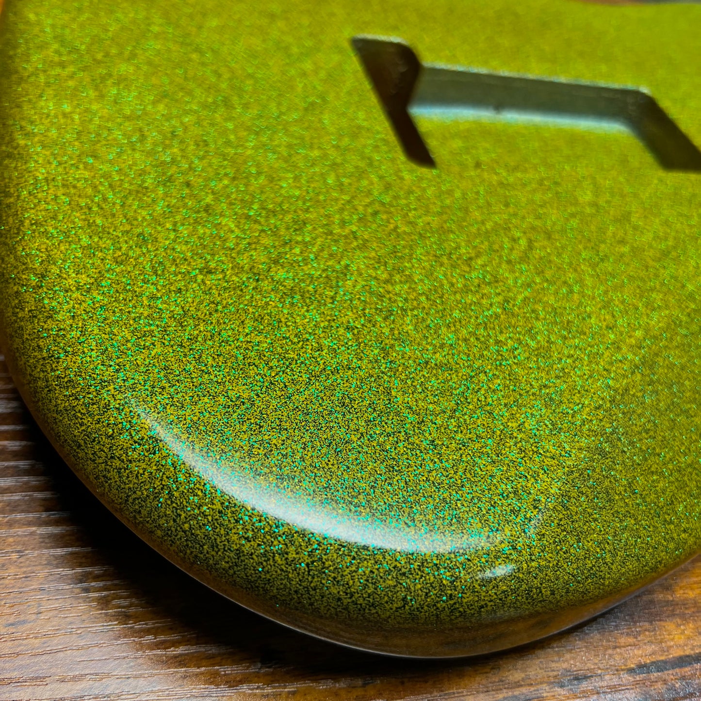 Warmtone Custom Guitars SSS Strat Guitar Body “Green Sparkle” Alder #243