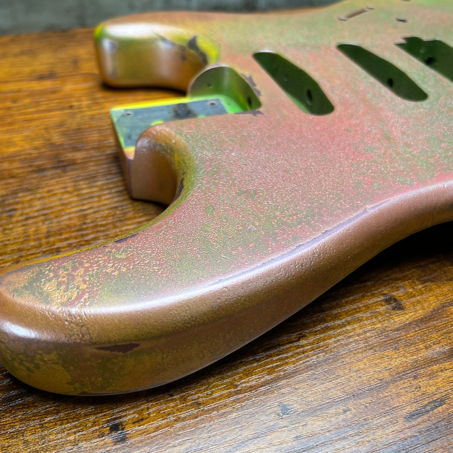 Warmtone CG Hss Strat Style Guitar Body Relic "Green Patina” Nitro 4.4lbs