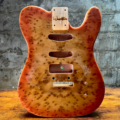 Warmtone CG Burl Telecaster Guitar Body "Leopard” P90