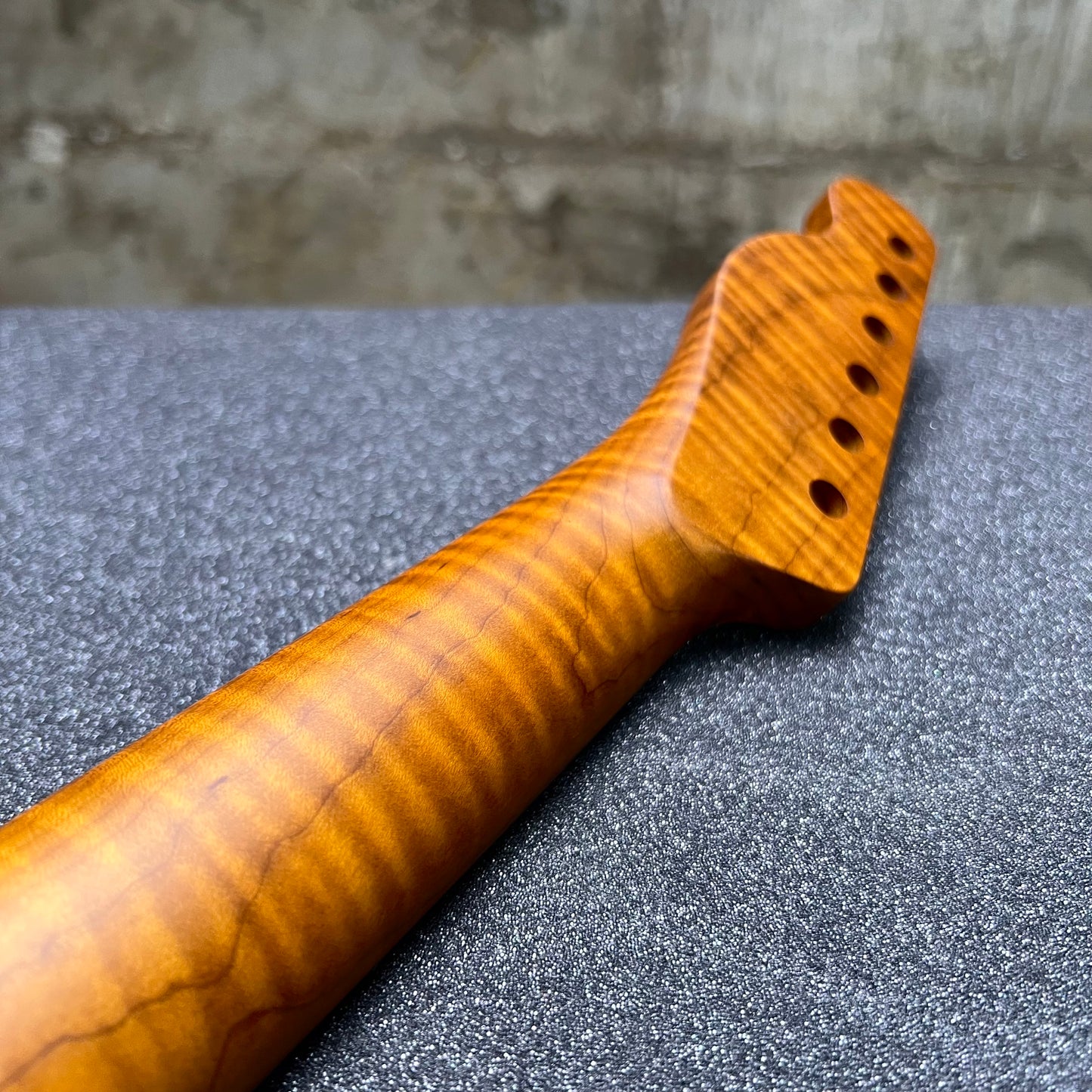 Golden Brown Roasted Flamed Maple Tele Style Neck #44