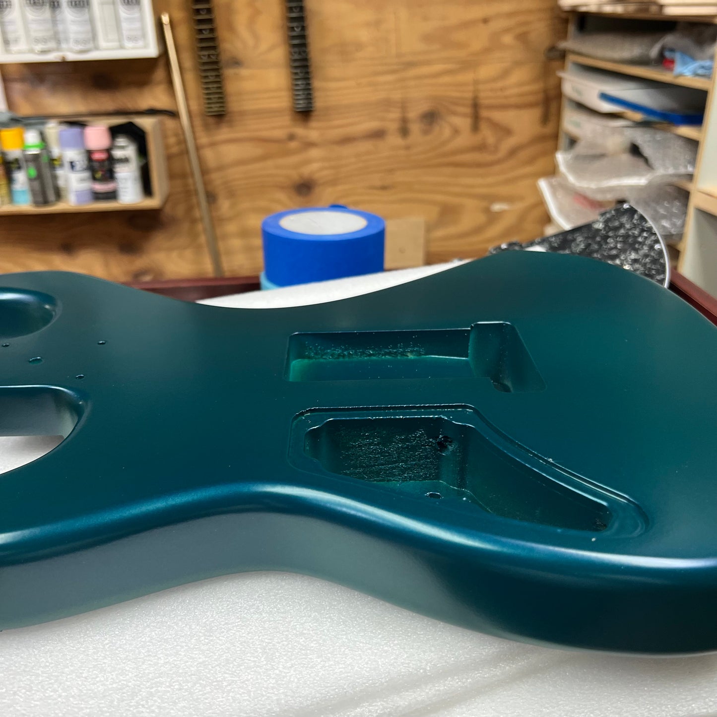 Warmtone CG HSS Strat Guitar Body “Sharp Teal” Colorshift