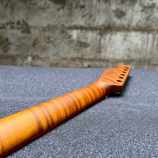 Golden Brown Roasted Flamed Maple Tele Style Neck #41