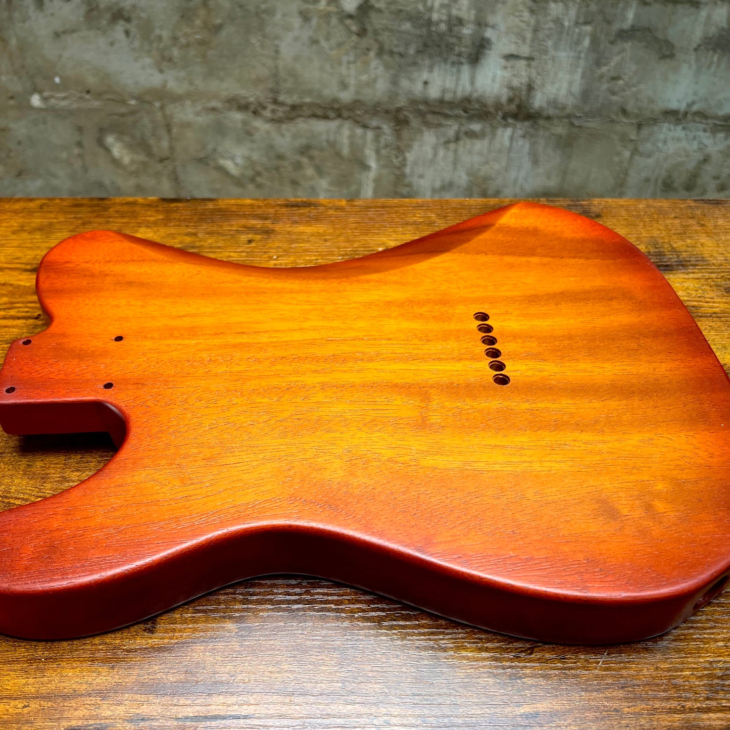Warmtone CG Flamed Maple Telecaster Guitar Body "Amber Burst” 4.8lbs
