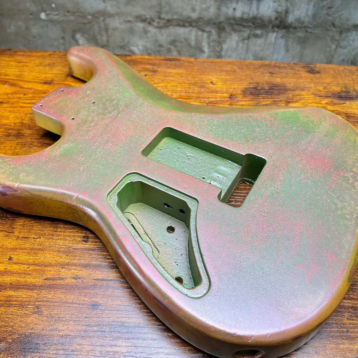 Warmtone CG Hss Strat Style Guitar Body Relic "Green Patina” Nitro 4.4lbs