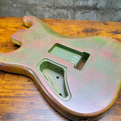 Warmtone CG Hss Strat Style Guitar Body Relic "Green Patina” Nitro 4.4lbs