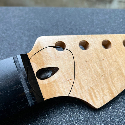 Flamed Maple St Style Neck  Ebony 9.5 Radius #40