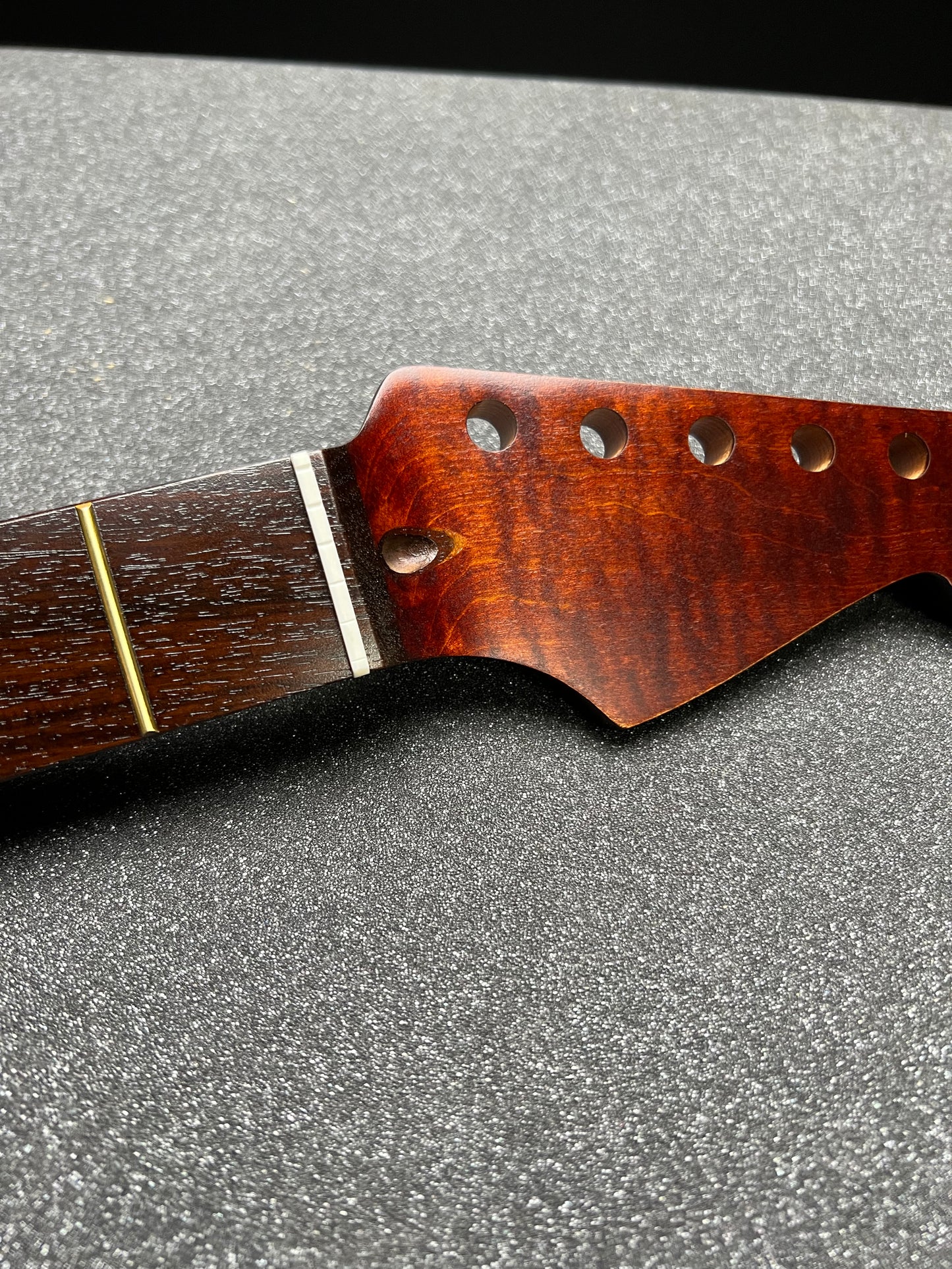 5a Dark Red Roasted Flamed Maple St Style Neck #24 C Shape Satin 9.5 Radius