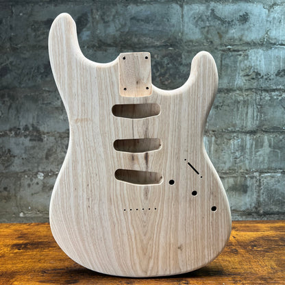 1 Piece Swamp Ash SSS Strat Style Guitar Body Backroute Unfinished 4lbs