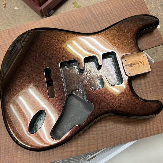Warmtone Custom Guitars Strat Guitar Body “Mocha Sparkle”