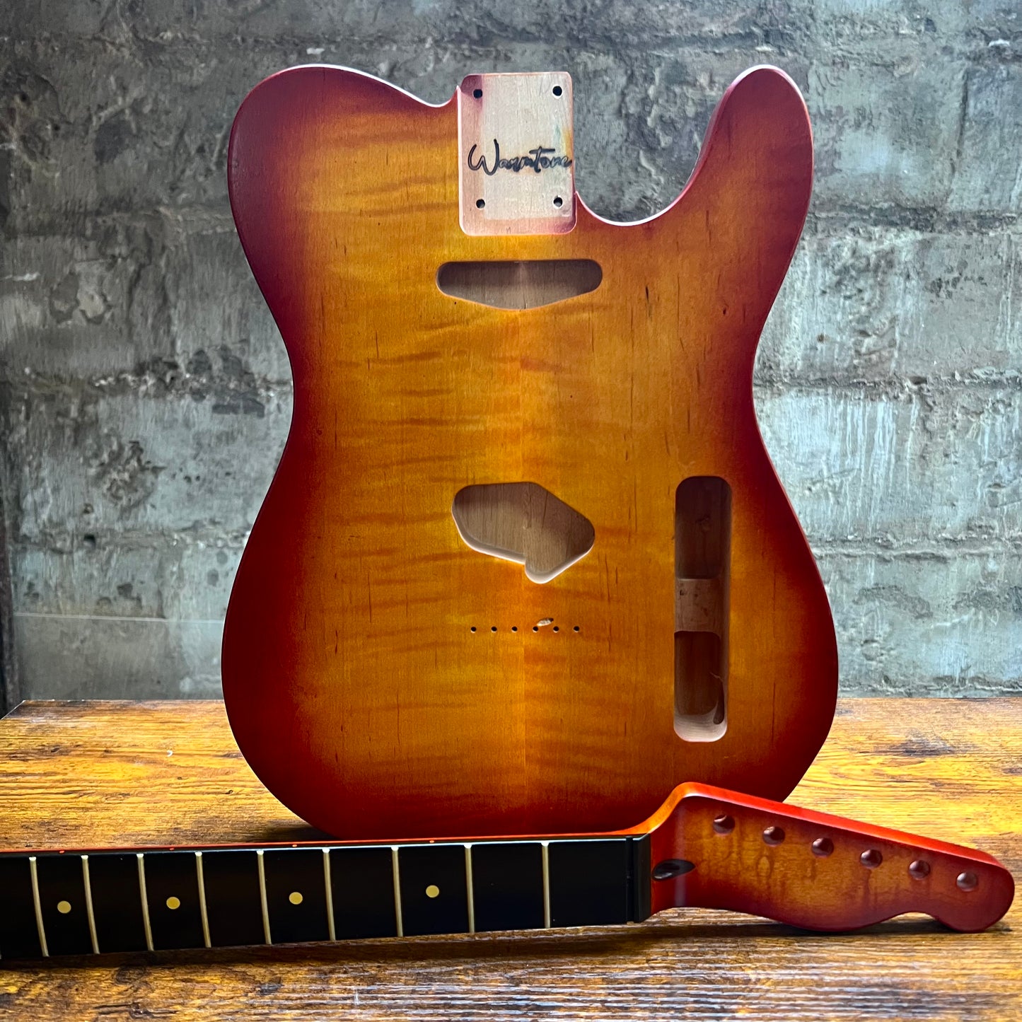 Flamed Maple Tele Body & Neck “Sunset Burst Set” Satin
