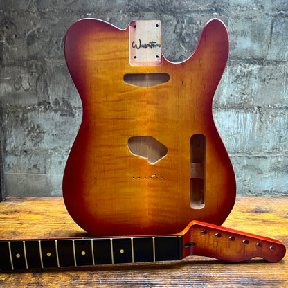 Flamed Maple Tele Body & Neck “Sunset Burst Set” Satin