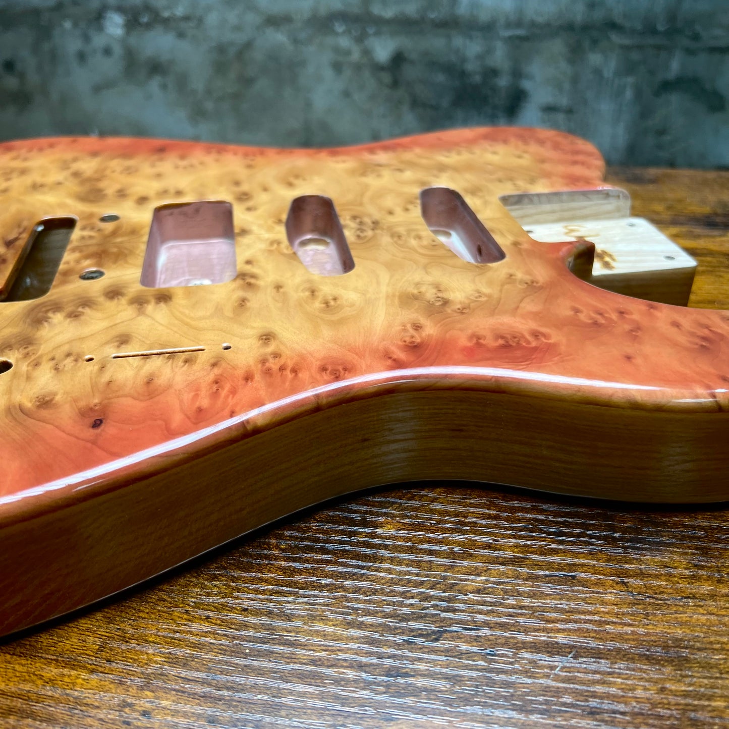 Warmtone CG Burl Telecaster Guitar Body "Leopard” P90