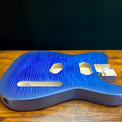 Warmtone Custom Guitars Tele Style Guitar Body “Purple to Blue" Flamed Maple