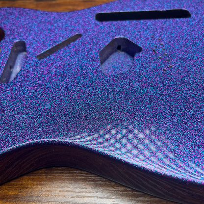 Warmtone Custom Guitars Alder Tele Guitar Body "Blueberry Sparkle"