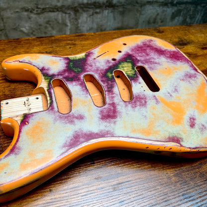 Warmtone CG Hss Strat Style Guitar Body Relic "Anger” Nitro #263