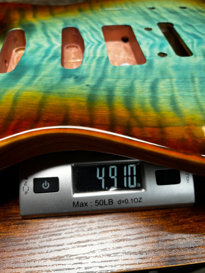Warmtone CG Flamed Maple Tele Guitar Body "Brown Burst” P90 Gloss