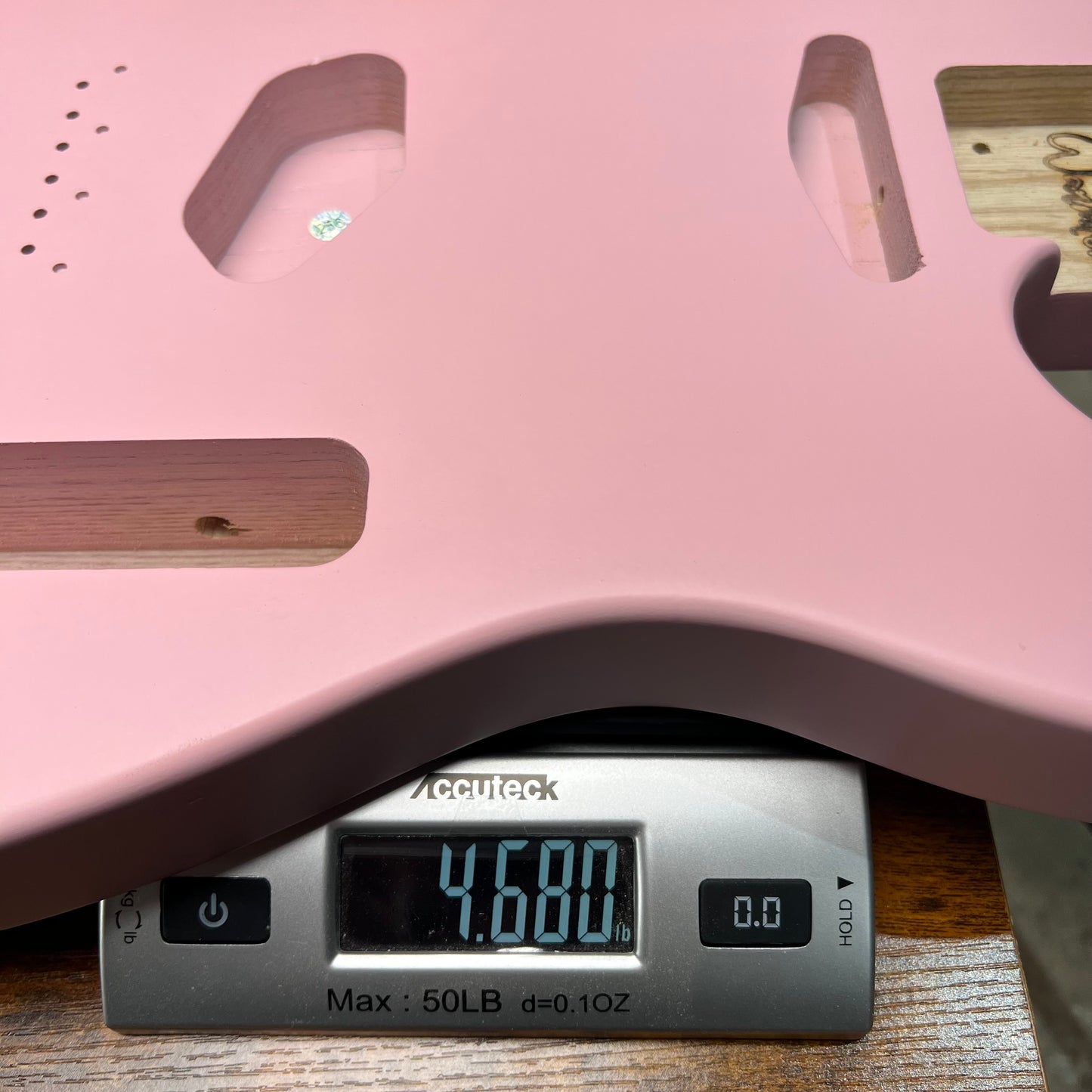 Warmtone Custom Guitars Swamp Ash Tele Guitar Body "Pink" 4.6lbs