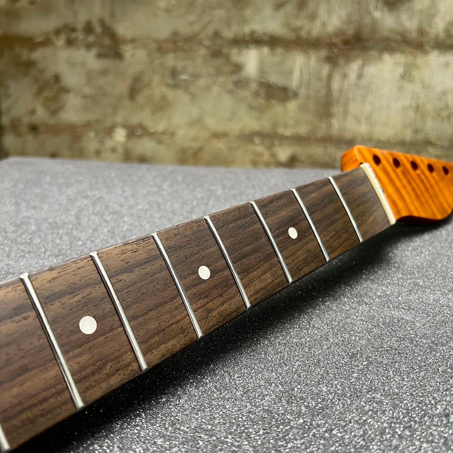 Golden Brown Roasted Flamed Maple Tele Style Neck #43