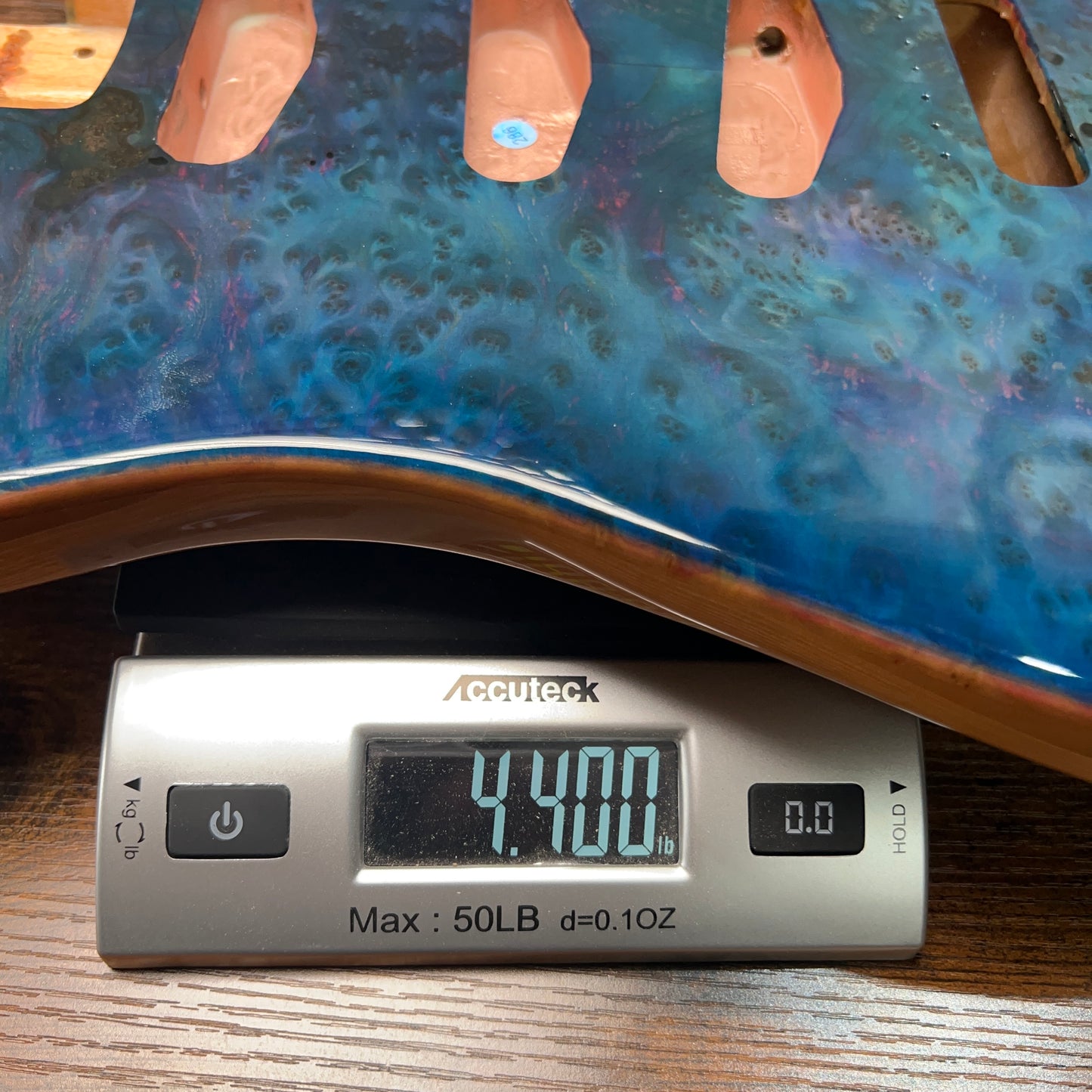 Warmtone CG SSS Strat Style Guitar Body Flamed Maple "Blue N Purple”