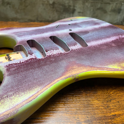 Warmtone Custom Guitars Strat Guitar Body Relic "Purple Stone” Nitro