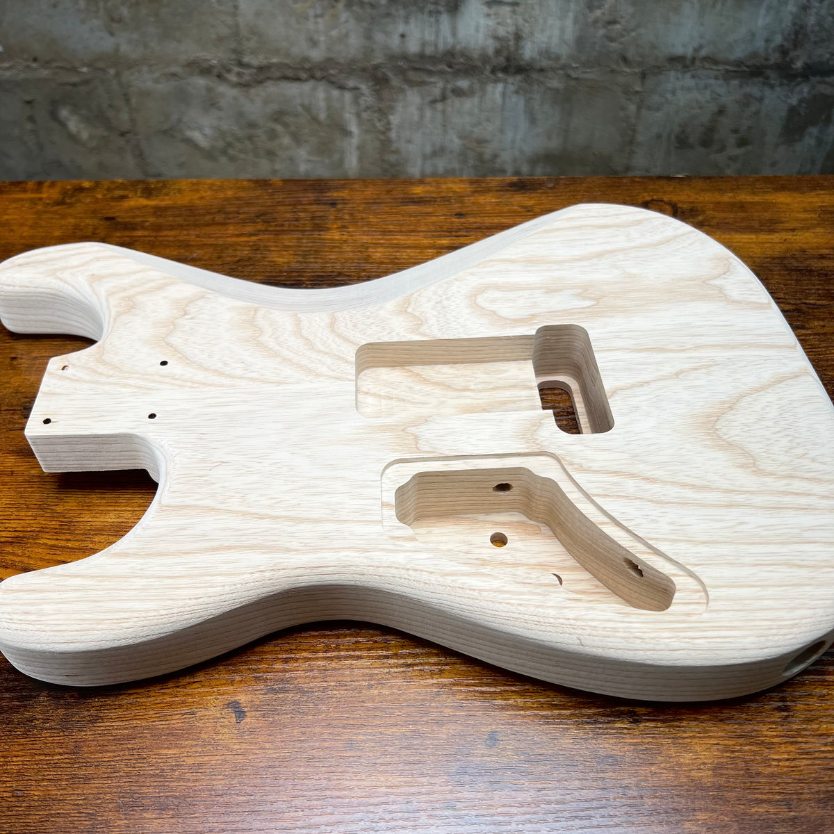 2 Piece Swamp Ash SSS Strat Style Guitar Body Backroute Unfinished 4.3lbs #