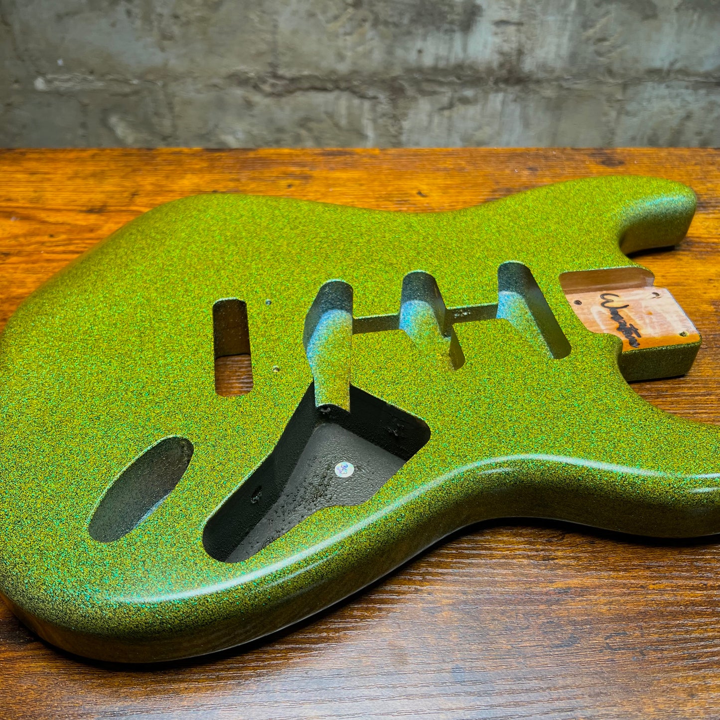 Warmtone Custom Guitars SSS Strat Guitar Body “Green Sparkle” Alder #243