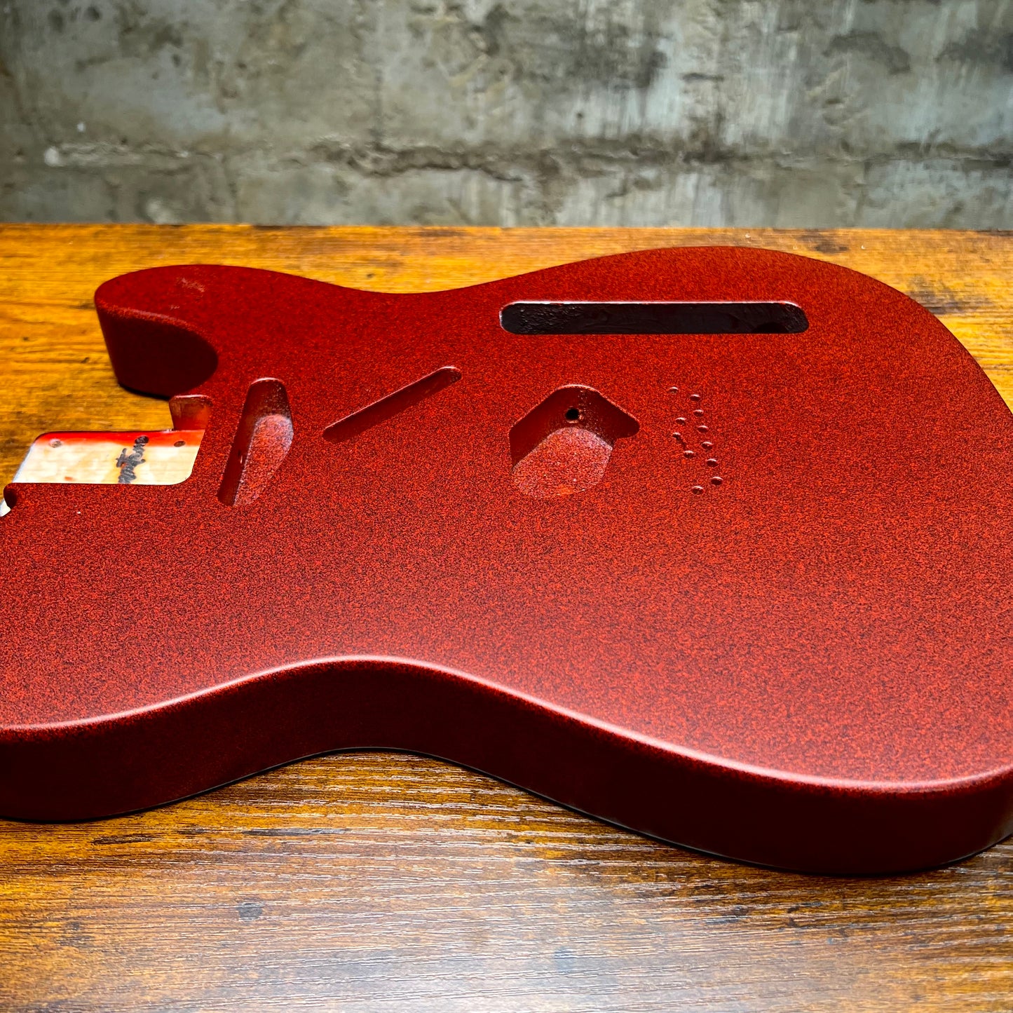 Warmtone Custom Guitars Alder Tele Guitar Body "Satin Red Sparkle" 5.2lbs