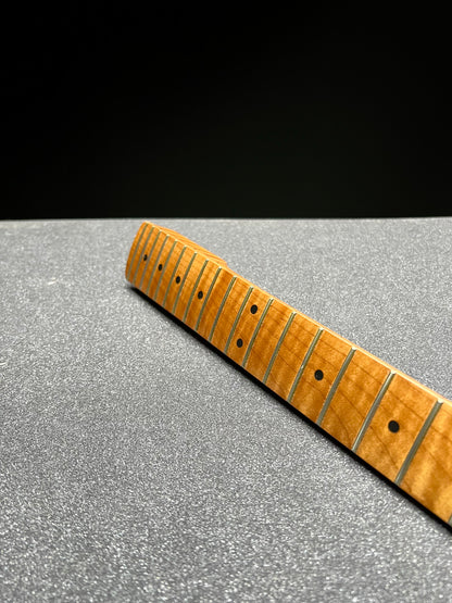 5a Roasted Flamed Maple St Style Neck #10 C Shape Satin 9.5 Radius