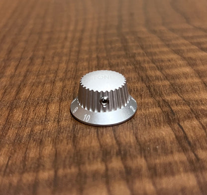 Warmtone CG Anodized Aluminum Strat Knob Set “Silver” Set Screw