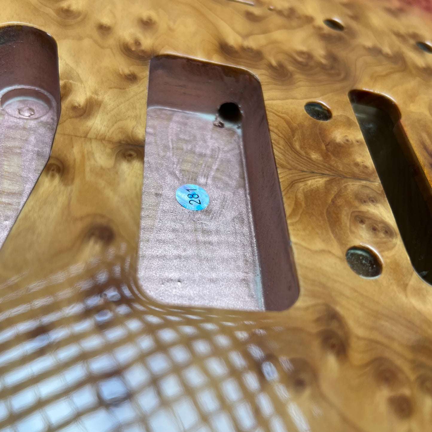 Warmtone CG Burl Telecaster Guitar Body "Leopard” P90