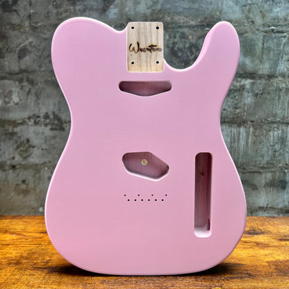 Warmtone Custom Guitars Swamp Ash Tele Guitar Body "Pink" 4.6lbs