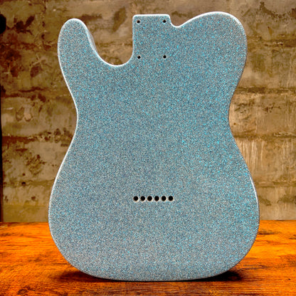 Warmtone Custom Guitars Alder Tele Guitar Body "Snow Blue Sparkle"