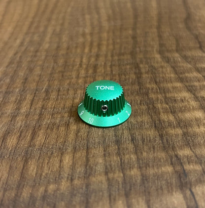 Warmtone CG Anodized Aluminum Strat Knob Set “Metallic Green” Set Screw