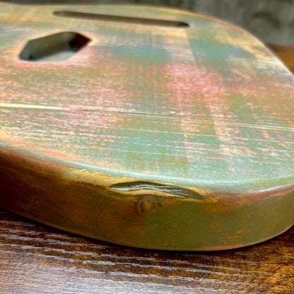 Warmtone Custom Guitars Relic Tele Style Guitar Body “Old Red Cedar” Nitro