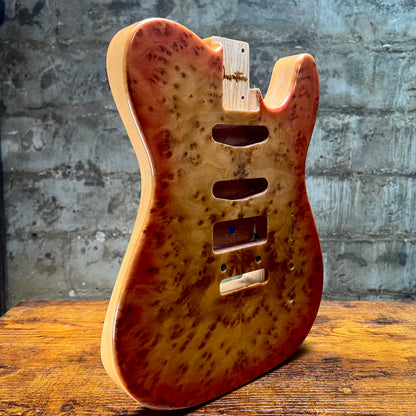 Warmtone CG Burl Telecaster Guitar Body "Leopard” P90
