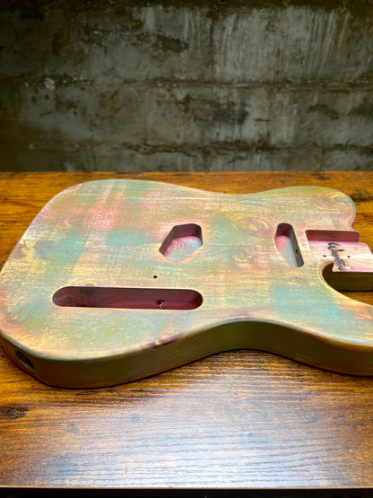Warmtone Custom Guitars Relic Tele Style Guitar Body “Old Red Cedar” Nitro