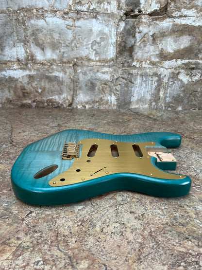 Warmtone Custom Guitars SSS Strat Style Guitar Body “Flamed Sea”