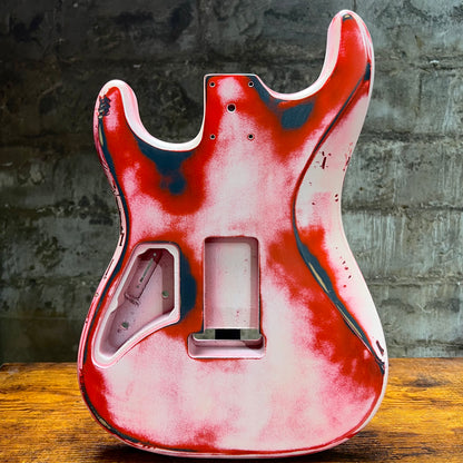 Warmtone Custom Guitars Strat Guitar Body Relic "Hot Flames”Nitro