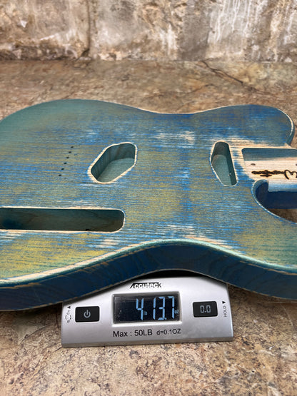 Warmtone Custom Guitars Relic Tele Style Guitar Body “Road Shimmer”