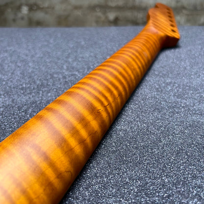 Golden Brown Roasted Flamed Maple Tele Style Neck #43