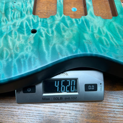 Warmtone CG HHH Flamed Maple Telecaster Guitar Body "Lagoon” #260 4.6lbs