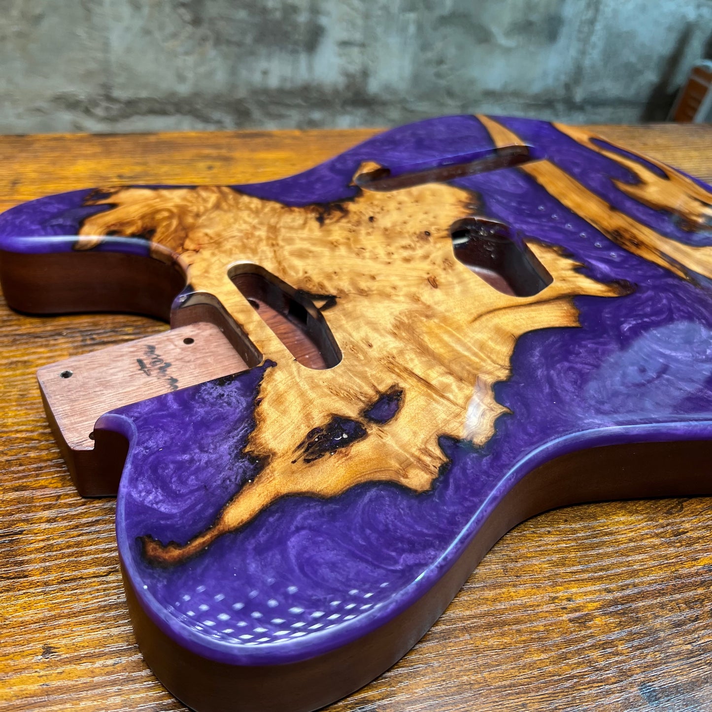 Warmtone CG Burl Epoxy Resin Tele Body “Galactic River”