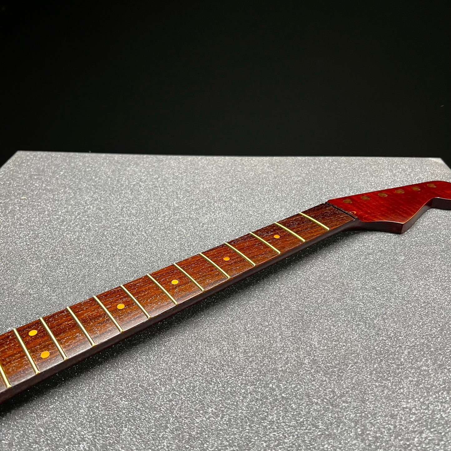 5a Dark Red Roasted Flamed Maple St Style Neck #24 C Shape Satin 9.5 Radius