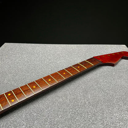 5a Dark Red Roasted Flamed Maple St Style Neck #24 C Shape Satin 9.5 Radius