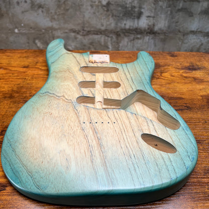 Warmtone CG St Style Guitar Body 1 Piece Swamp Ash “Turquoise” 4lbs B-Stock